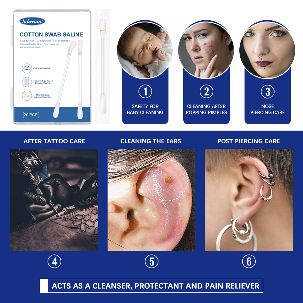 carina Lakerain cotton swab physiological cleaning solution, eyebrow, eye, lip cleaning, embroidery, nose washing, diluted_voghion.com
