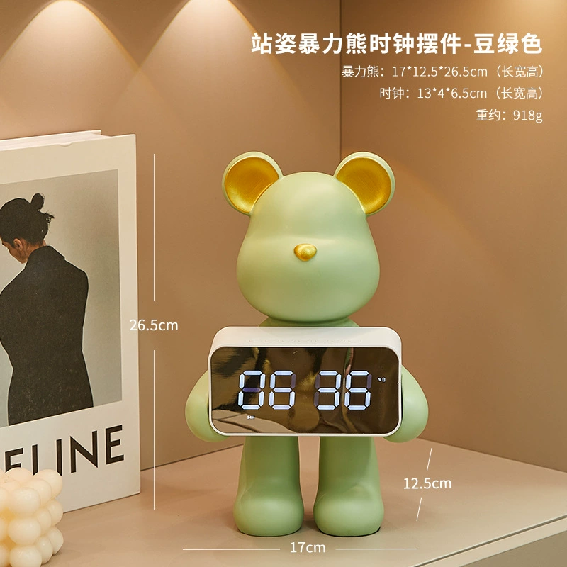 Cartoon Creative Smart Bear Clock - Electronic Decoration for Living Room & Bedroom, New Collection