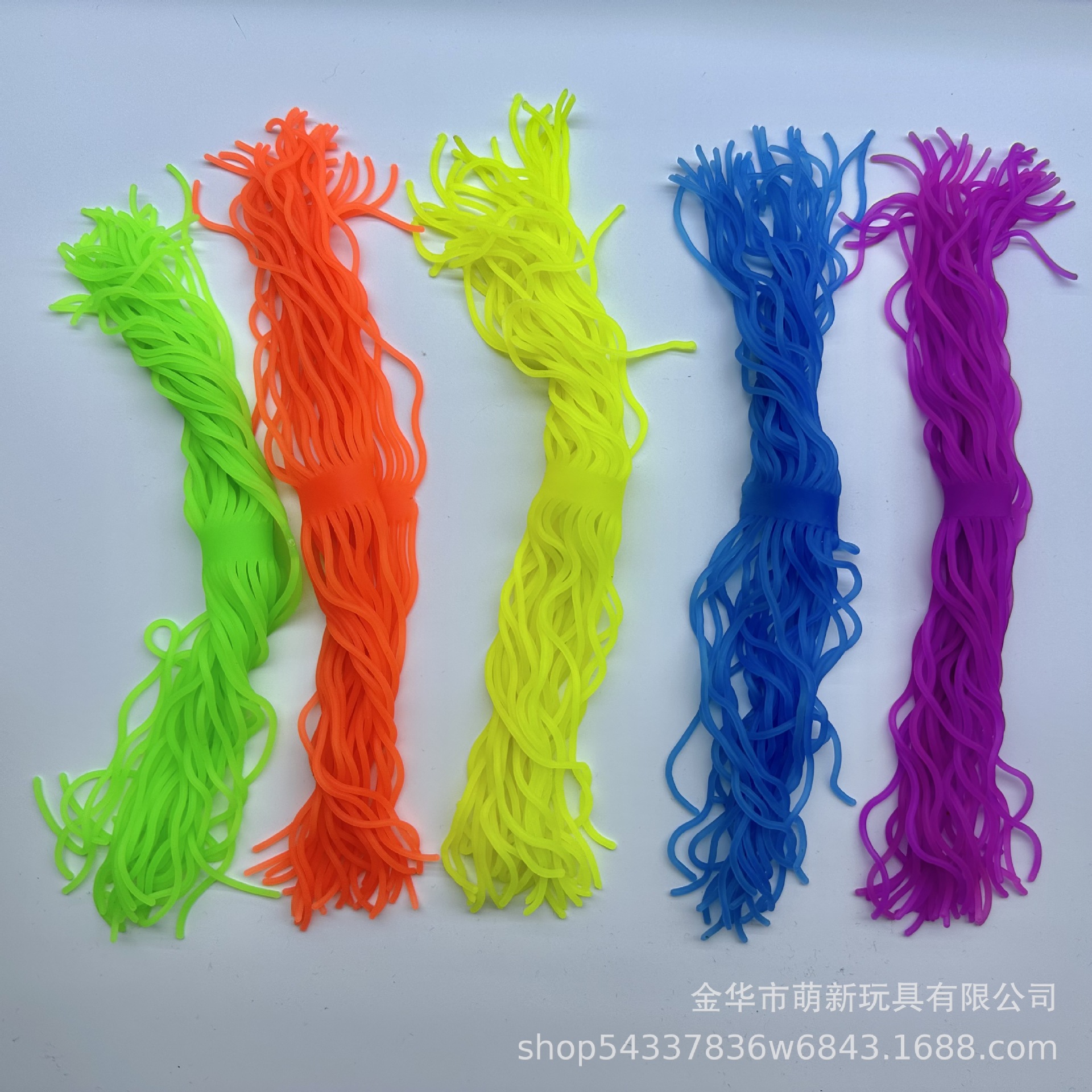 Cross-border exclusive supply of stress-relieving TPR soft rubber spaghetti for party, DIY food toys, Amazon factory wholesale.