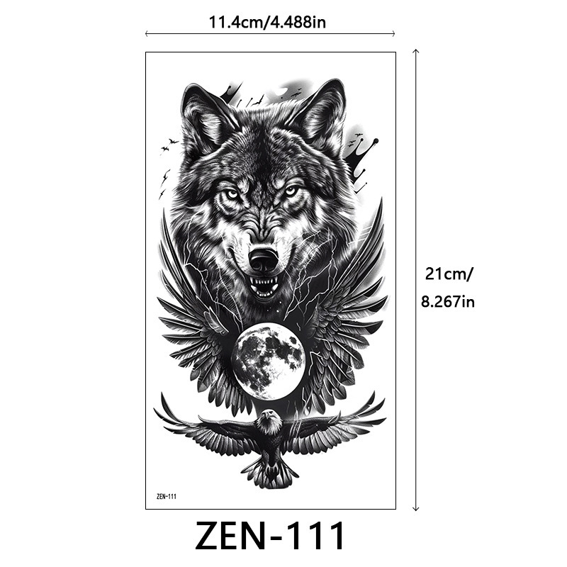 新品跨境 ZEN小全臂纹身贴半臂纹身贴动物花朵万圣节纹身贴tattoo|undefined