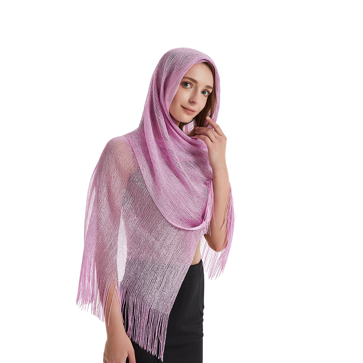 Women's Fashion Solid Color Polyester Tassel Shawls display picture 62