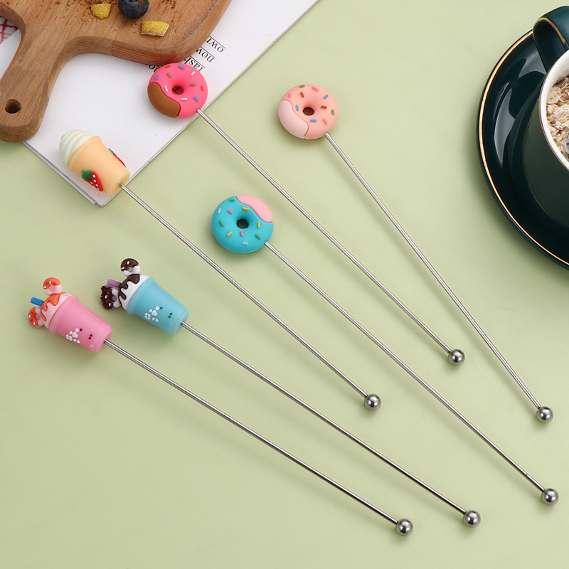 Creativo de dibujos animados 304 barra de agitación de acero inoxidable bar restaurante jugo de café coctelera coctelera