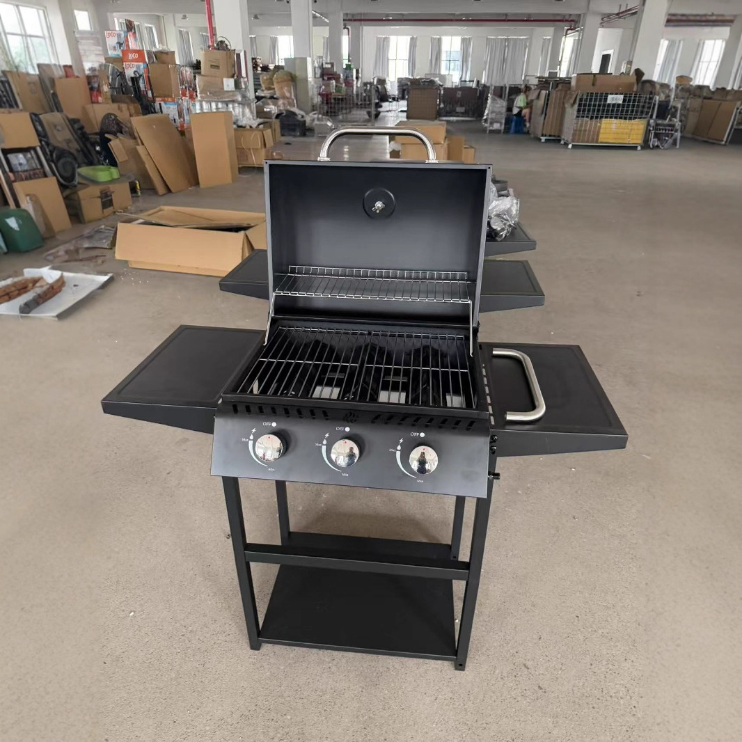 Parrilla de gas grande multifuncional con horno lateral, parrilla americana, campamento al aire libre, barbacoa de fiesta informal