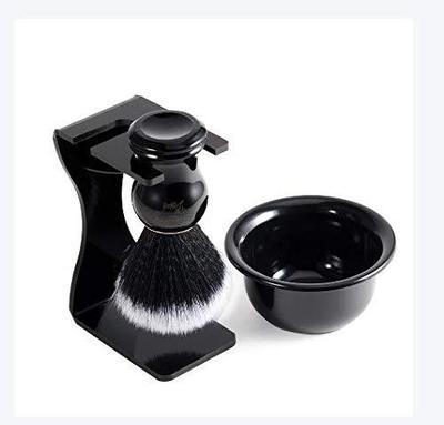 Triple man Shaving Brush suit Acrylic Razor Rack black nylon Shaving brush