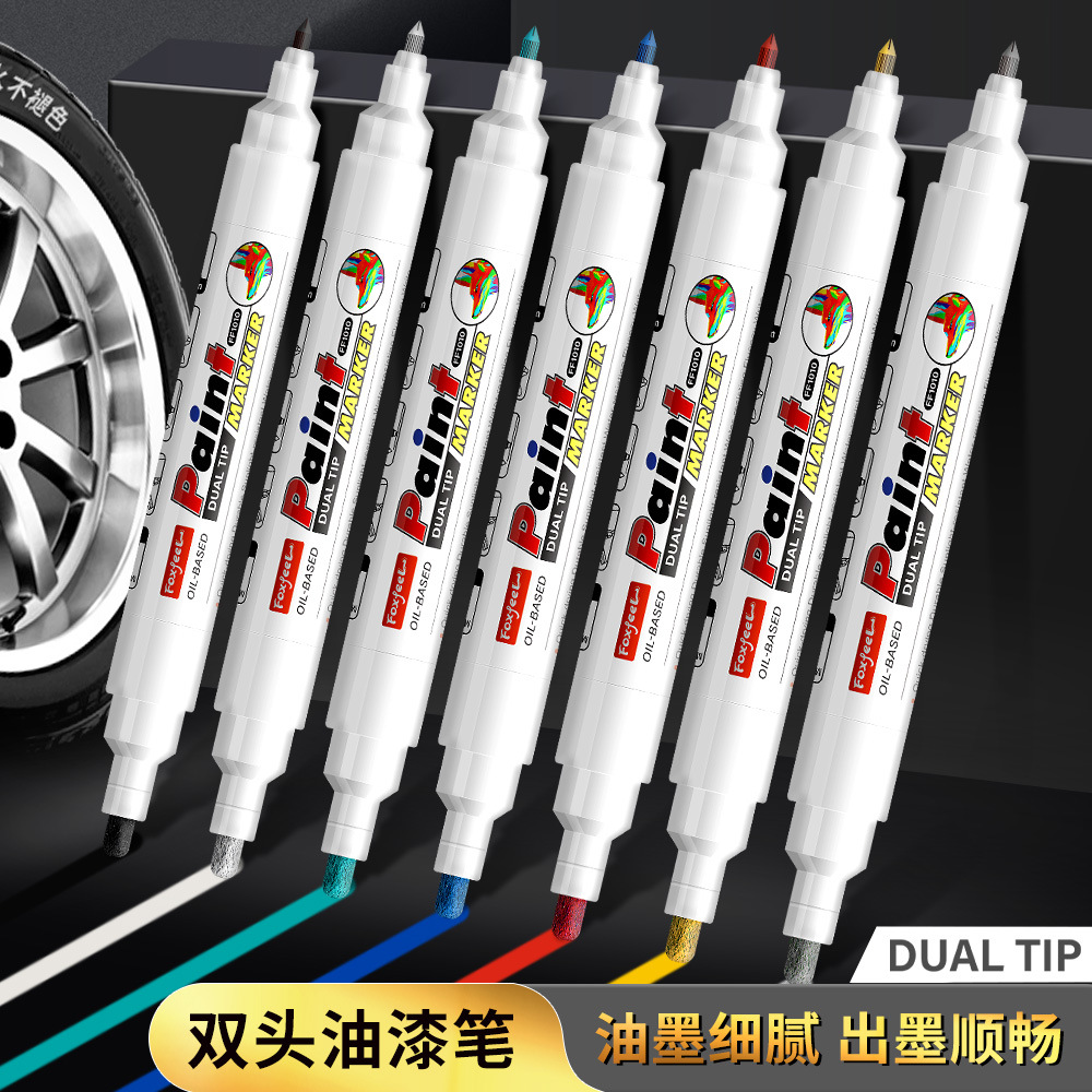 Pluma de pintura Pluma de pintura impermeable de doble cabeza Pluma de pintura de bricolaje de graffiti Juguete de pintura Color complementario Neumático de coche Pluma de pintura