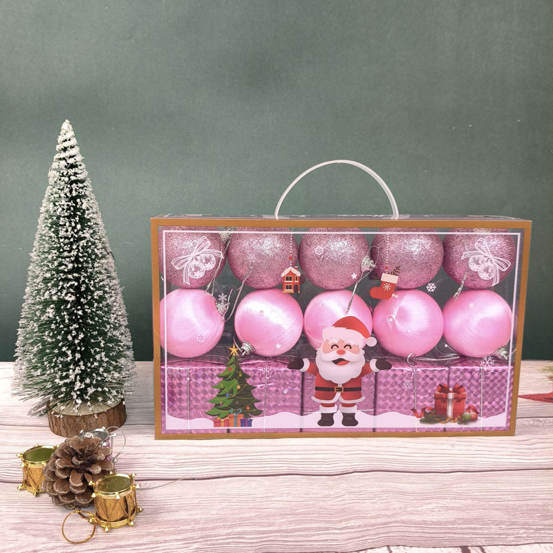 El comercio exterior se vende bien, juego de bolas de espuma de bolas de Navidad rojas, juegos de bolas de nieve coloridas de pino, adornos de árbol de Navidad de 6 cm