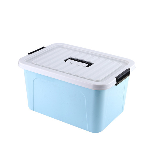 Plastic storage box with lid, clothing toy storage bin, car organizer, large capacity, under-bed storage box