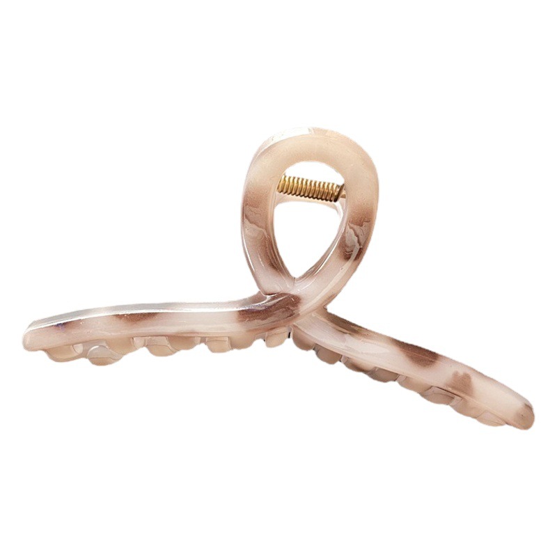 Gran francés retro leopardo Cruz clip de pelo de las nuevas mujeres elegante temperamento espalda Cabeza horquilla accesorios para el cabello