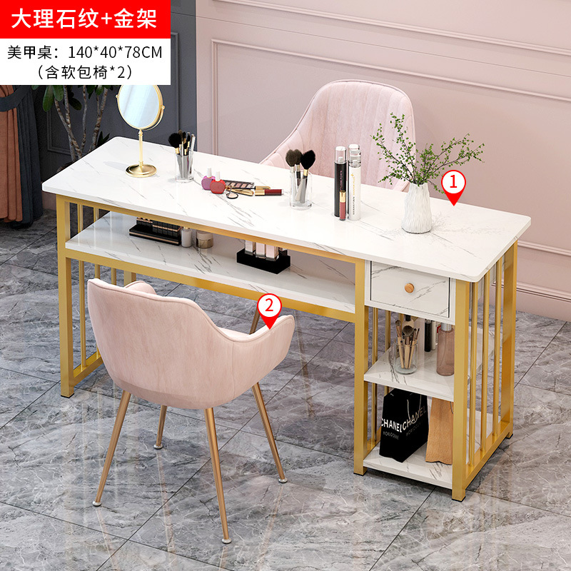 Neta de la moda rojo mesa de uñas y silla traje simple oferta especial Mesa de salón de uñas económico japonés individual mesa de uñas Doble