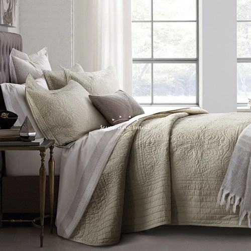 S588 spring and autumn American pure cotton quilted quilt, European style pure cotton solid color quilted summer quilt, bed cover three-piece bed cover