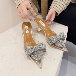 Factory direct supply of autumn new high-heeled baotou shoes in stock 35-40 long-term in stock