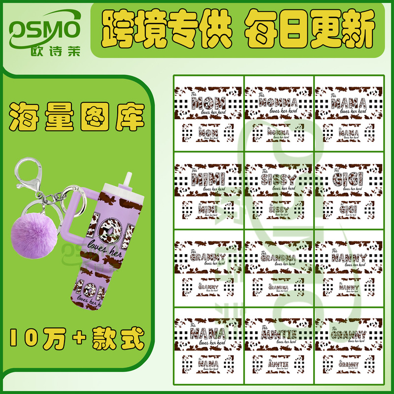 Family Member Series Uv Transfer Stickers Crystal Labels Stanley Mini Ice Cup Cross-Border Catalog with over 100 Thousand Items