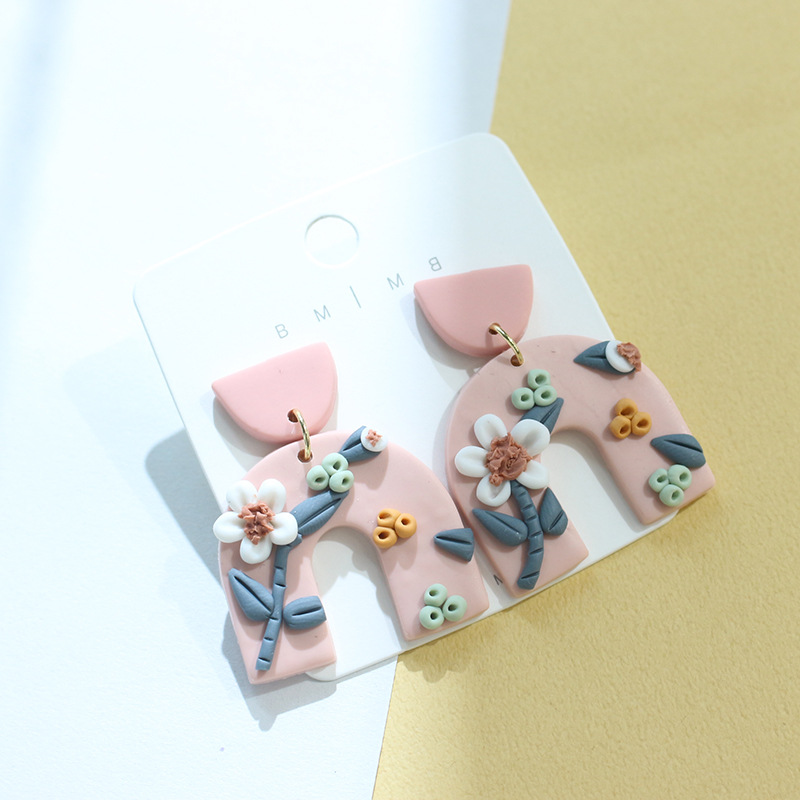 20g Weight Drop Earrings Classification 1 Pair Quantity Daily Occasion soft clay Material Water Droplets Pattern Women'S Gender Handmade Design Retro Style 1 Pair Retro Water Droplets Soft Clay Handmade Women's Drop Earrings 6