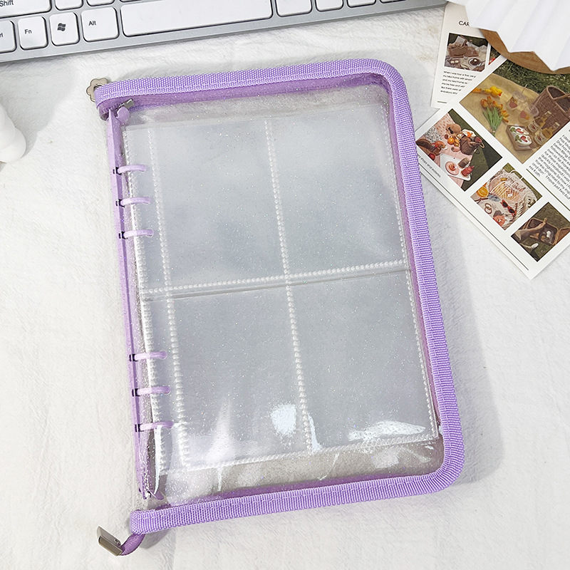 INS estilo cremallera de cuatro rejillas libro de tarjetas de hojas sueltas A5 libro de 3 pulgadas álbum Polaroid aidou álbum tarjeta pequeña libro de almacenamiento de fotos