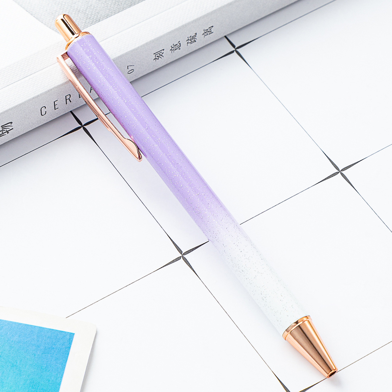 Nueva prensa bolígrafo creativo brillo de metal publicidad regalo bolígrafo imprimible logo prensa pluma al por mayor