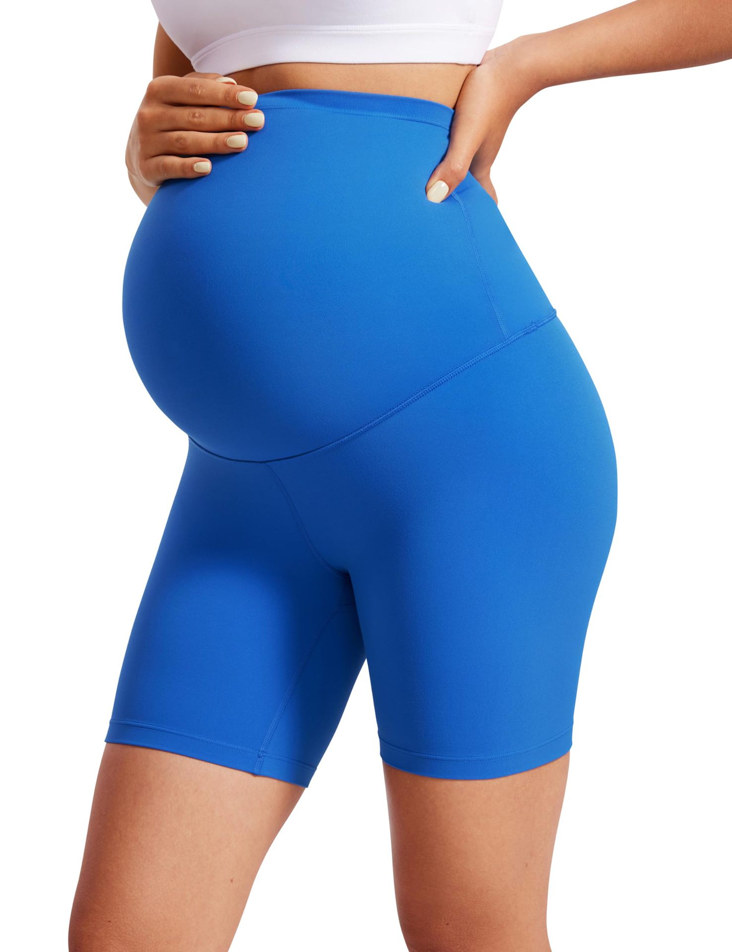 Maternity Capri Yoga Pants Belly-Support Seamless Nylon Maternity Capri Yoga Pants Belly-Support Seamless Nylon