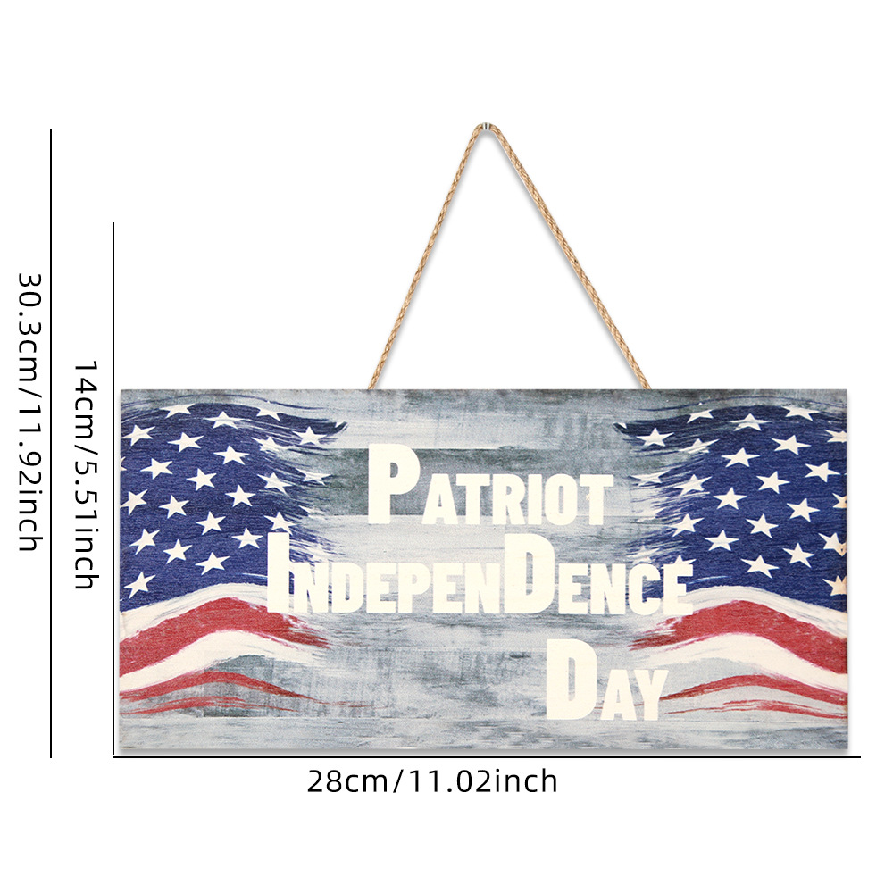 Letrero de madera del Día de la Independencia de Amazon, placa de madera con bandera estadounidense, decoración para fiestas americanas, letrero de bienvenida vintage para puerta, decoración colgante