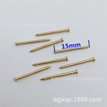 15mm长尖头钛针刺马针徽章胸针配件蝴蝶帽刺马针小底座圆头铜针