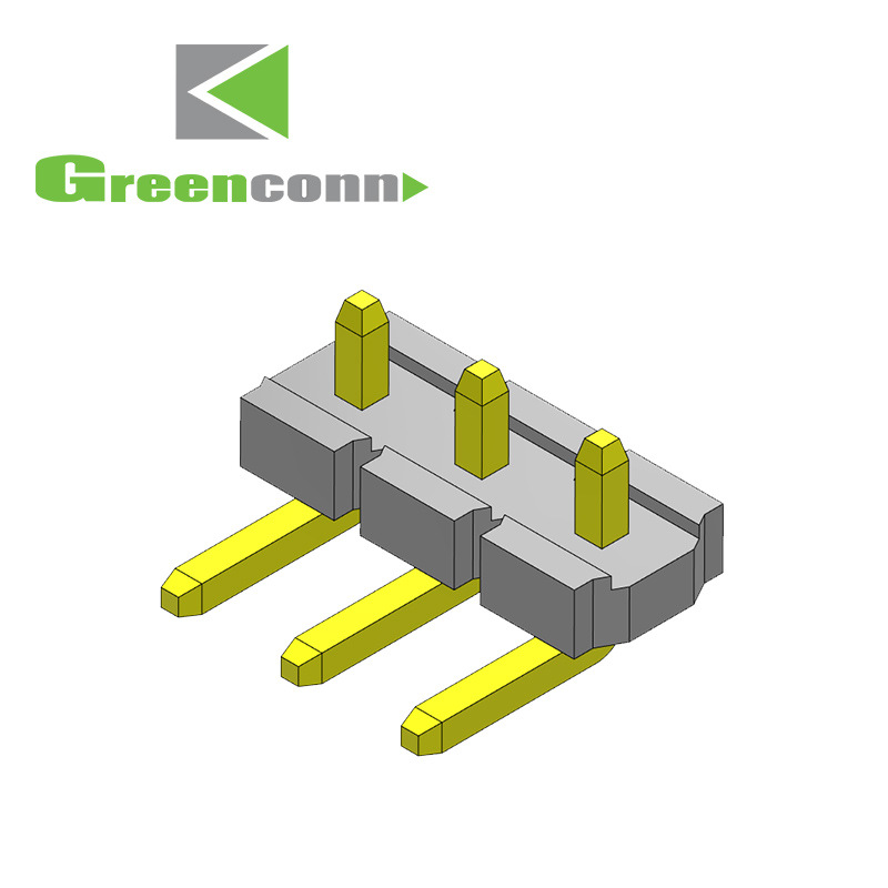 greenconn排针Pin距5.08mm单排塑高2.50mm90度弯脚排针连接器
