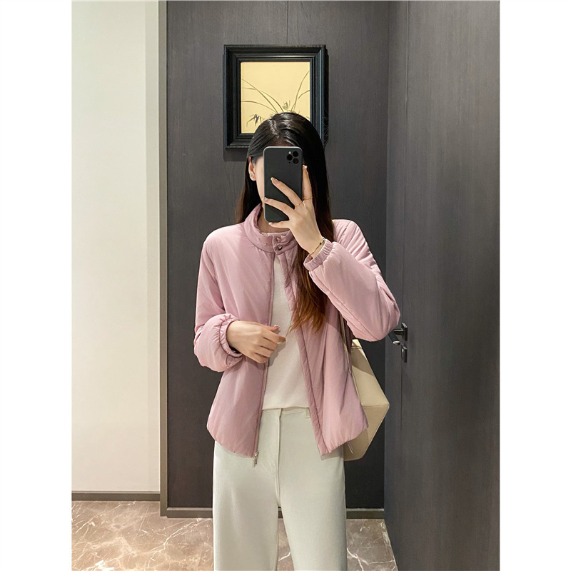 Ultra-Light Wool Puff Stand-Up Collar Short Bread Jacket Waterproof Cotton Jacket Light and Warm Jacket for Women in Autumn and Winter