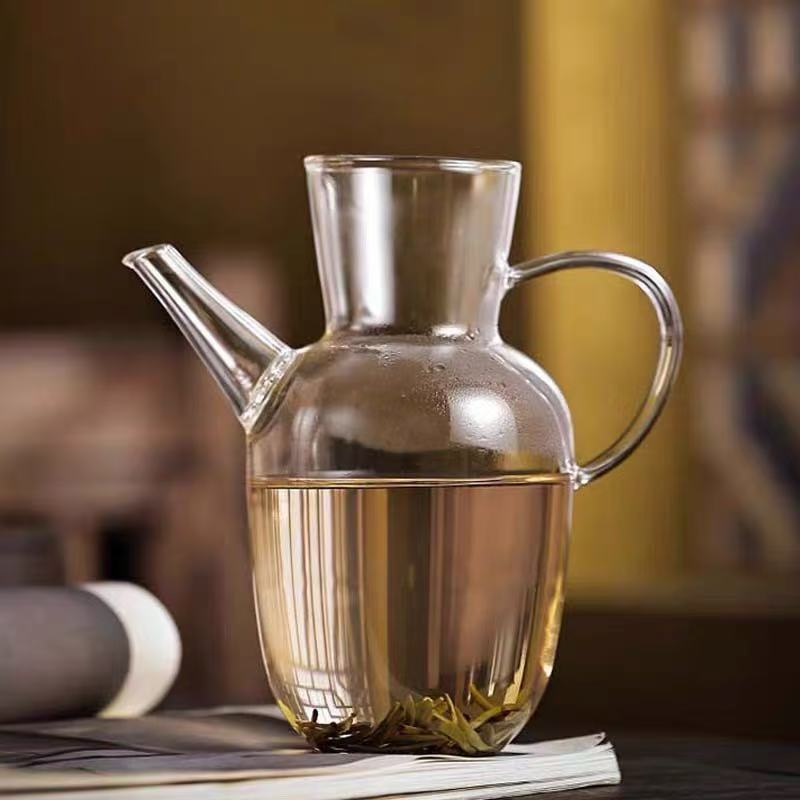 High Borosilicate Heat-Resistant Glass Imitation Song Dynasty Teapot Green Tea Teapot with Filter Tea Infuser Cold Brew Pot Flower Teapot