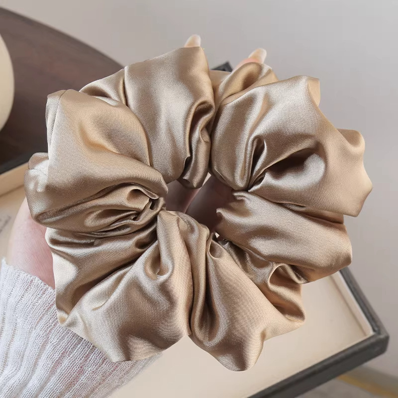 Encaje de flor coreana Encaje de intestino grueso Anillo de cabello femenino Cabeza de flor de viento pastoral Cuerda de cabeza de bola de gran tamaño Accesorios para el cabello de alta calidad