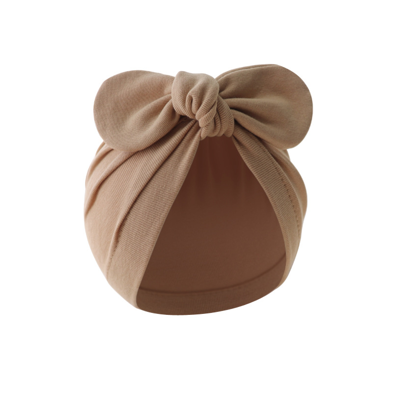 Baby Girl's Baby Boy's Simple Style Solid Color Bow Knot Baby Hat display picture 8