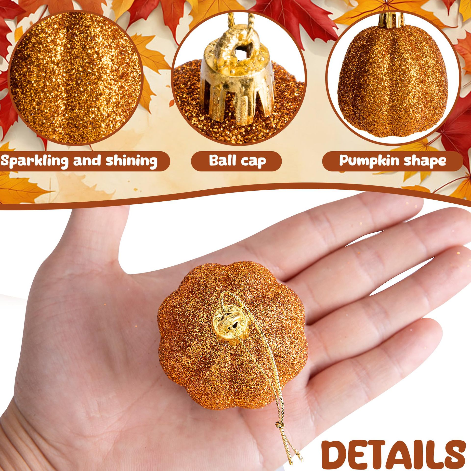 12 pequeños colgantes de calabaza de plástico para Halloween transfronterizo