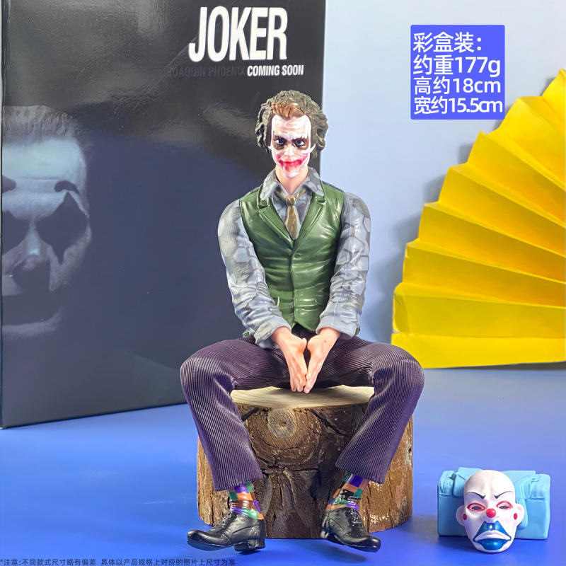 道化師DCヒースレジェ美漫暗黒騎士道化師自殺小隊のフィギュアJoker置物車の屋根の人形|undefined