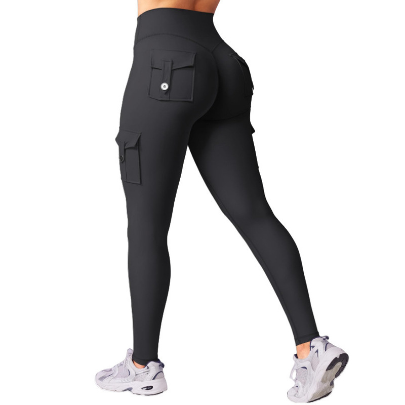 Women's Jogging Lightweight Sports Leggings Tapered Casual Pants Workout Yoga Running Cargo Tights with Pockets