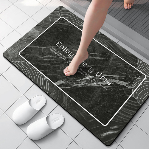Diatom mud soft mat marble stain-resistant bathroom absorbent floor mat bathroom door non-slip floor mat kitchen carpet