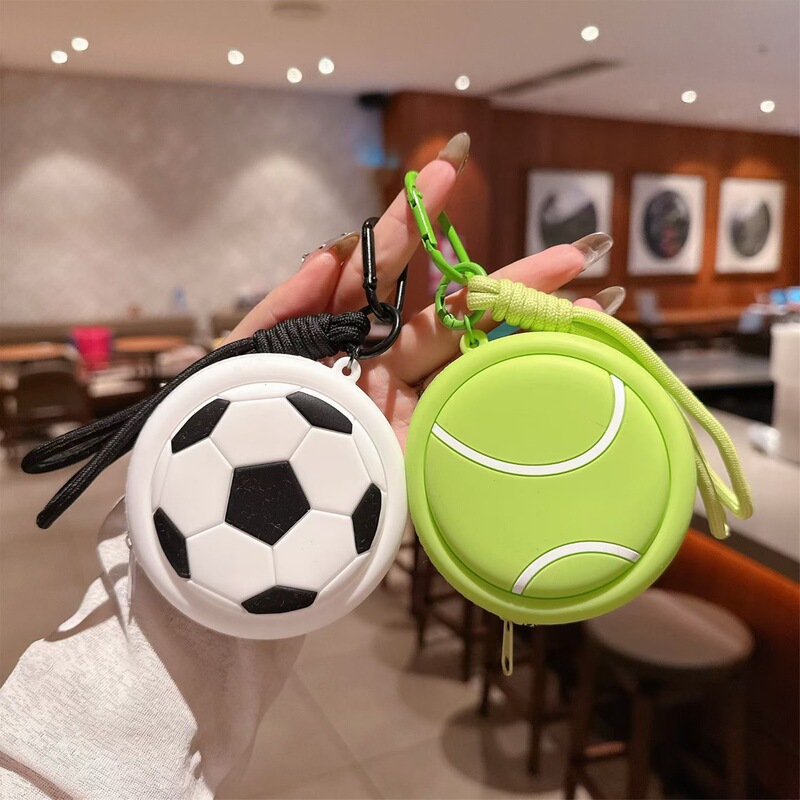 Sports Series Ball Silicone Coin Purse Fashion Headphone Bag Pendant Hand Rope Claw Machine Gift Football Basketball Gift
