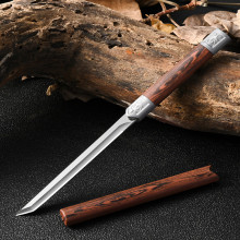 家用户外多功能削皮刀便携水果刀精致锋割肉小刀复古木纹手柄刀具