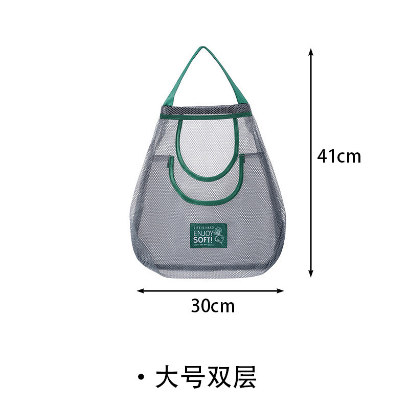 果蔬收纳网袋厨房收纳袋挂袋墙挂式大蒜生姜收纳装蒜网兜储物袋子|undefined