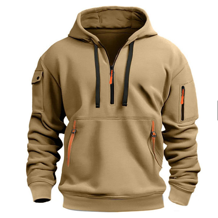 Demi-season hoody with zipper for leisure