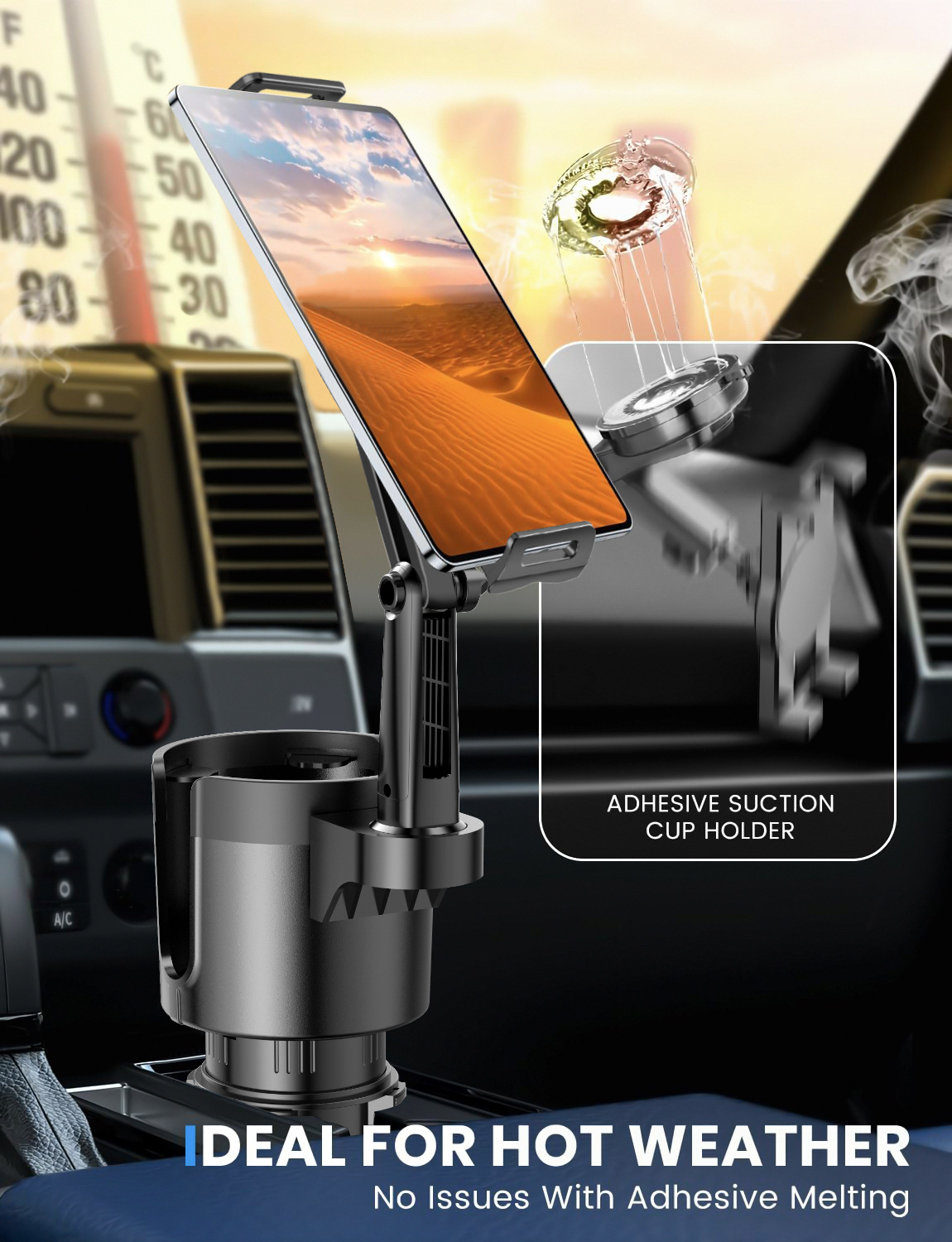 Car mobile phone water cup holder multi-functional water cup holder car mobile phone air outlet holder two-in-one beverage holder