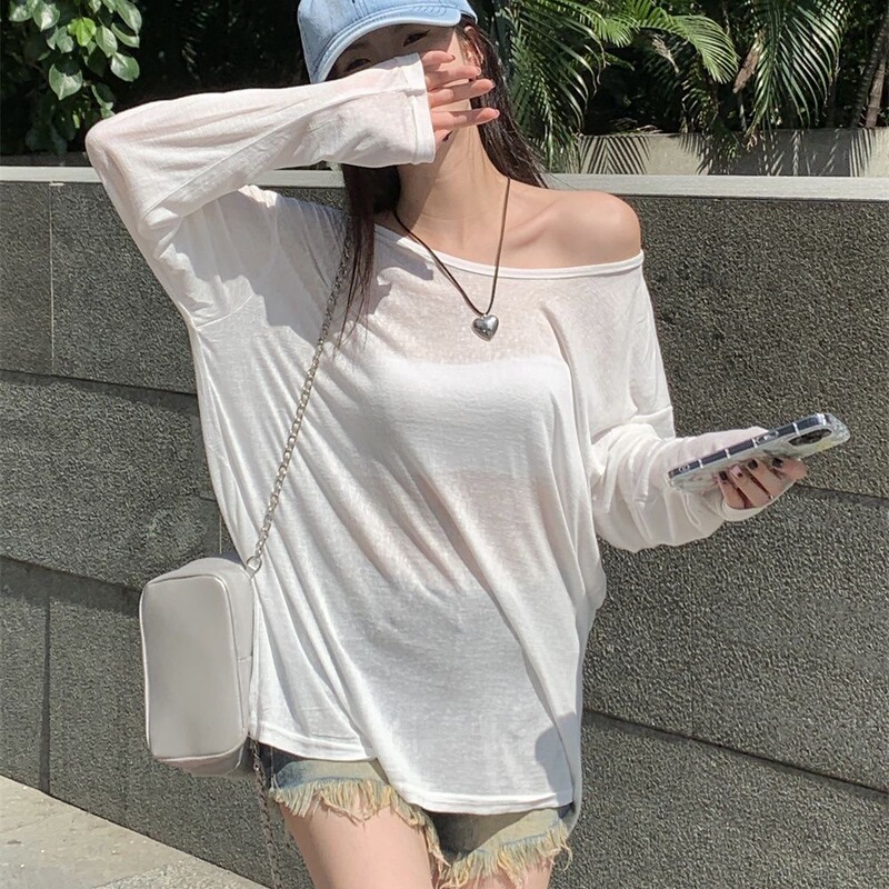 Chiffon Shirt Sun Protection Clothing 2026 Summer New Thin Slightly See-Through Loose Pullover Air-Conditioning Mesh Blouse