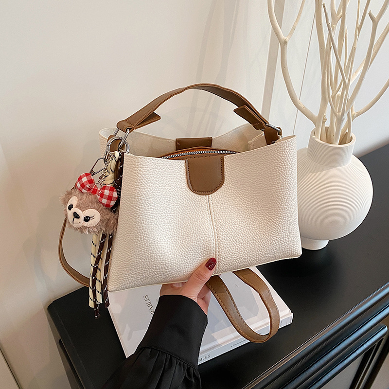 2025新款女包春季时尚撞色托特包女士手提包百搭单肩斜挎包潮流