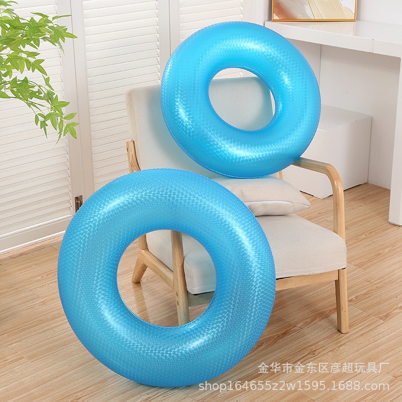 Inflatable fluorescence solid color swimming ring PVC