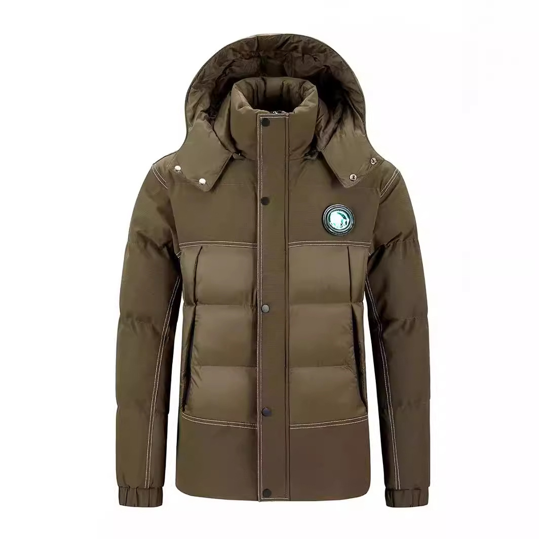 Vêtements pour hommes grande taille manteau en coton chaud décontracté plus velours épaissi multi-poches manteau en coton à capuche amovible_voghion.com