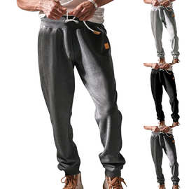 男士休闲裤子春秋季纯色男裤子潮流运动裤小脚宽松束脚裤男装卫裤