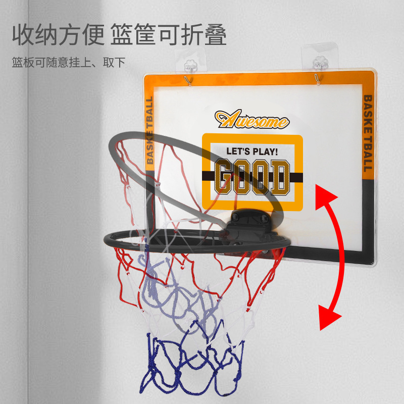 Transfronterizo de acrílico para niños de baloncesto plegable sin punzonado tablero transparente colgante canasta deportiva juguete de tiro