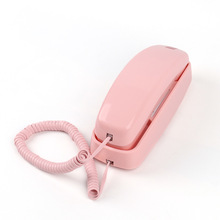 美式有线电话分机固定线路电话跨境版大按键音量可调节马卡龙色