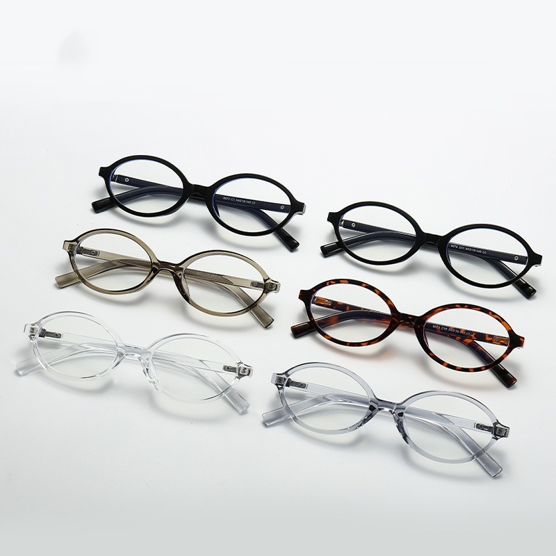 Zhang Yuanying con gafas de marco elíptico de nerd simple pueden equiparse con lentes de marco TR90 de tortuga antiluz azul miopía image 5