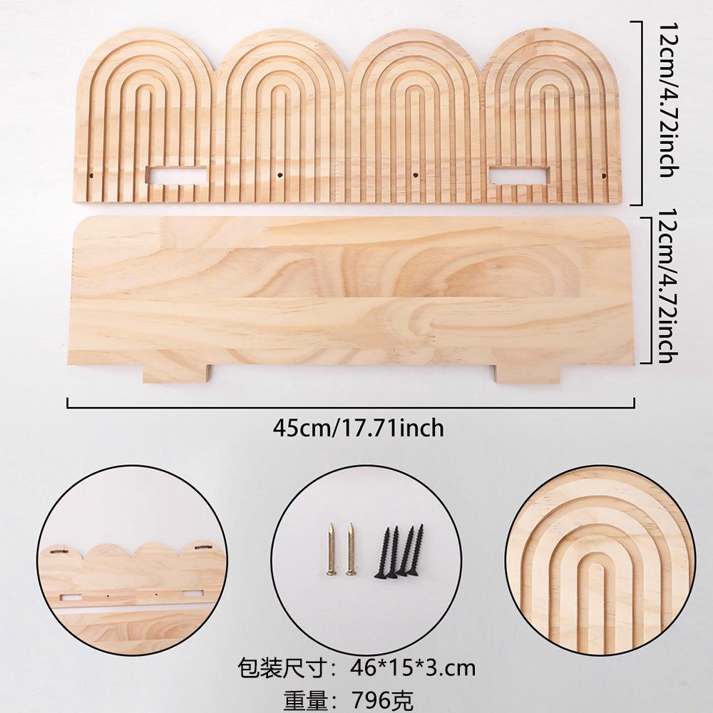 Nuevos productos transfronterizos roscados de madera sólida creativos de pared estantes de flores de madera artesanía de decoración del hogar colgantes