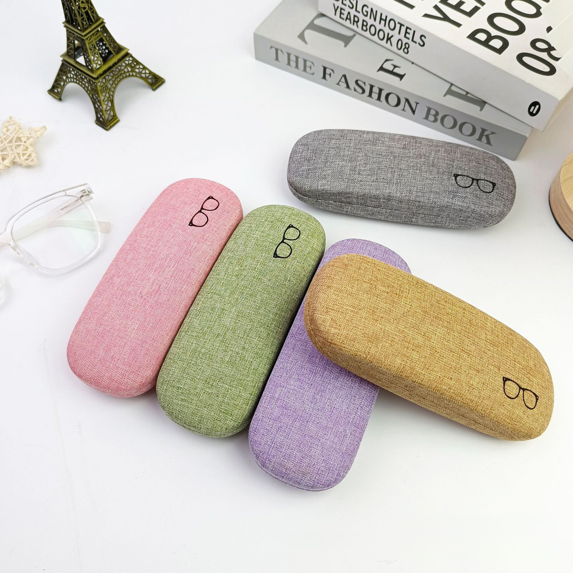 Caja de gafas de lino simple de moda, caja de gafas de miopía para hombres y mujeres, suministro de nuevos fabricantes de cajas de gafas de sol, cajas de gafas de sol