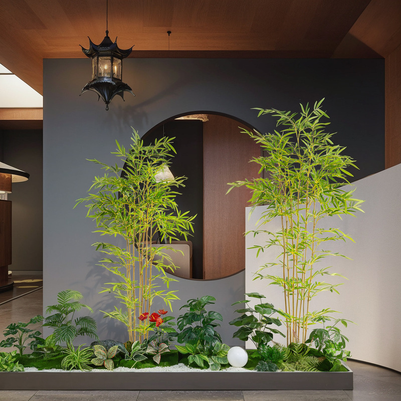 Plants, Flowers, Trees, Green Plants, Fake Large Entrance Hall, Zen Nordic Living Room, Study Room Combination Layout Balcony