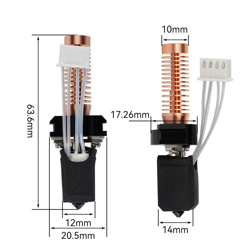 Flash casting AD5M extrusión caliente cabeza de bambú cabeza de desmontaje rápido integrado accesorios de impresora 3D boquilla desmontable