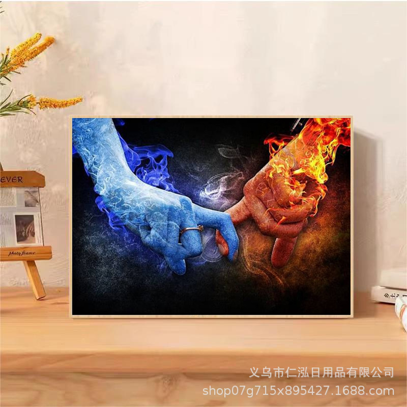 Nueva pintura diamante bricolaje Día de San Valentín conjunto romántico diamante completo ladrillo pintura Cruz puntada pintura decorativa transfronteriza fábrica al por mayor