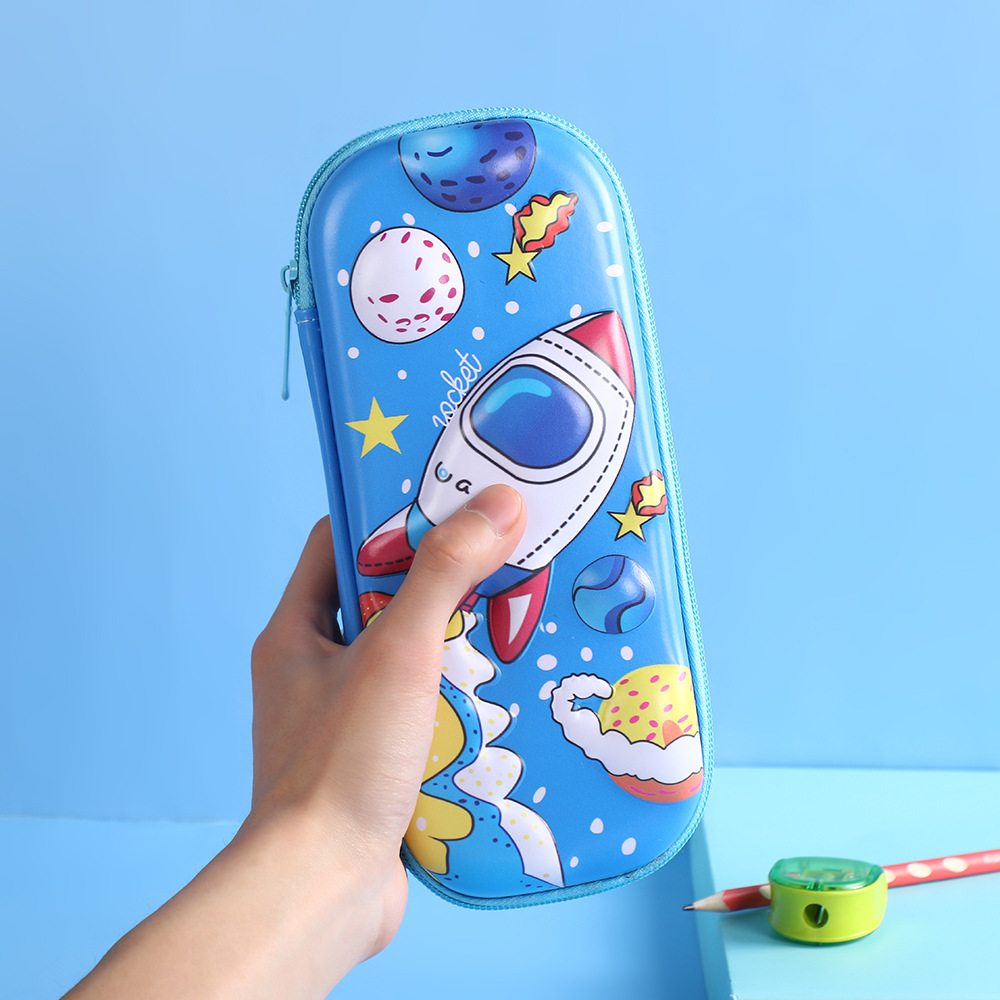 Caja de papelería de dibujos animados, niños lindos, estudiantes, niños y niñas, bolsa de papelería, caja de lápices de gran capacidad, bolsa de lápices tridimensional al por mayor